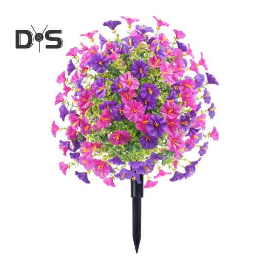 

Искусственный шар Morning Glory 22 дюйма, всепогодный искусственный топиарный шар с шипом в земле, искусственные зеленые кусты, растения для наружного сада, внутреннего декора 1pc пурпурно красный