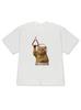 2026 Funny Meme Hamster with Headphone Print T-Shirt Korean Cute Loose Oversized Short Sleeve Casual Stre