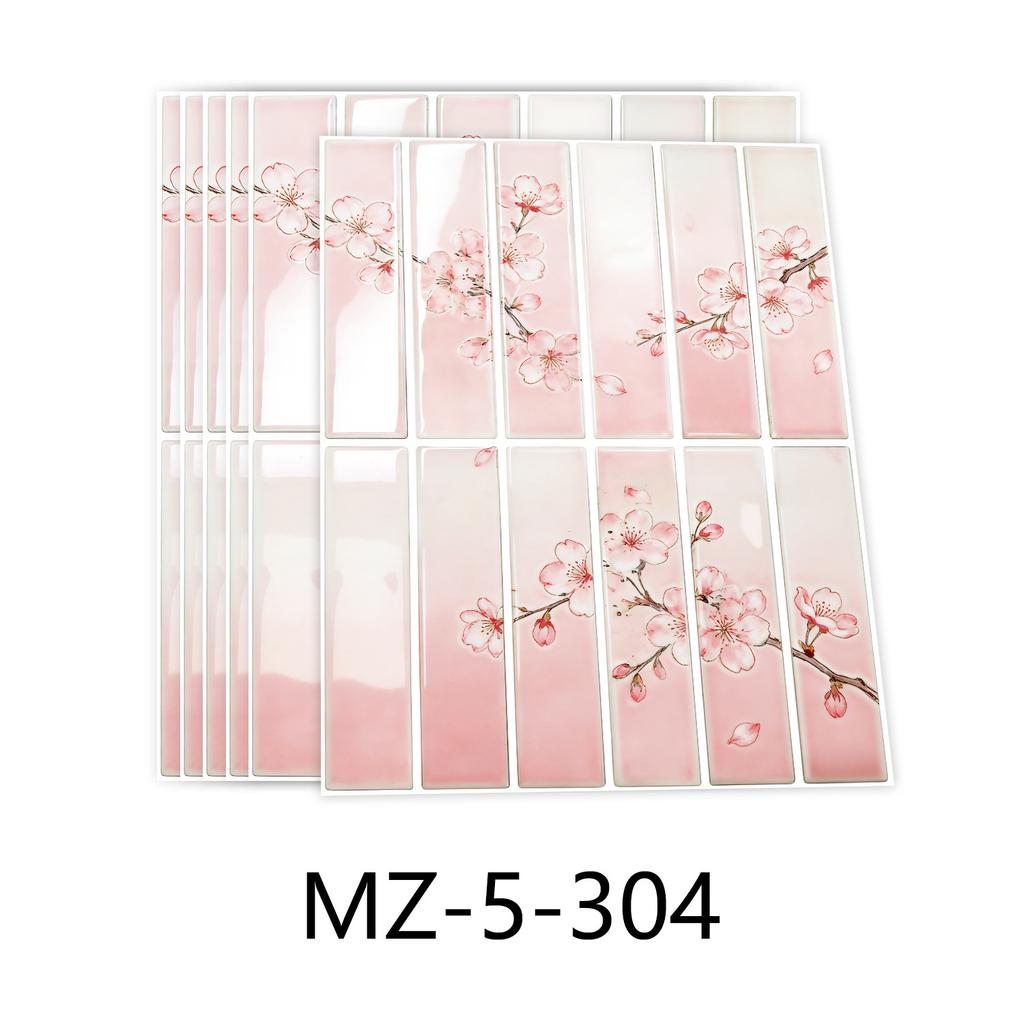 10/20/30Pcs 3D Tile Stickers 24x30cm Chinese Ink Landscape Wall Decals - Waterproof PVC Self-Adhesive Wallpaper for Kitchen Bathroom - Multi Designs