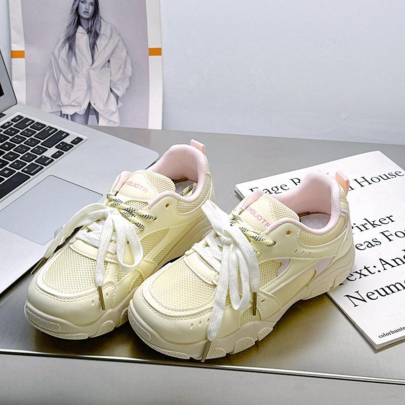 

5 mesh breathable dad shoes spring and summer new versatile niche shoes trendy and easy to wear 35 жёлтый