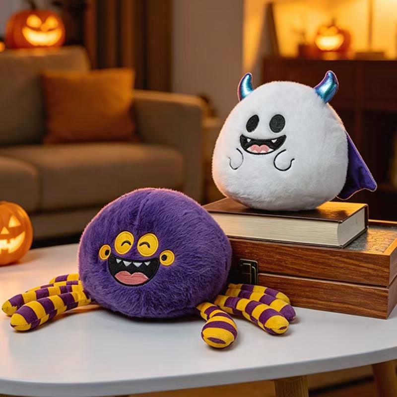 Cute Halloween Plush Doll Kawaii Ghost Spider Bat Pumpkin Stuffed Toy High-Aesthetic Cartoon Doll Festival Party Decoration Gift