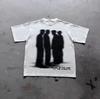 Street Atmosphere Virtual Shadow Characters Shadow Graphic Cotton T-Shirt, Grung