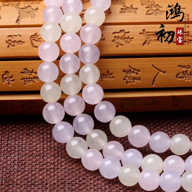 Hongchu Crystal Tricolor chalcedony loose beads DIY Ornament Accessories Three-color chalcedony loose beads semi-finished product