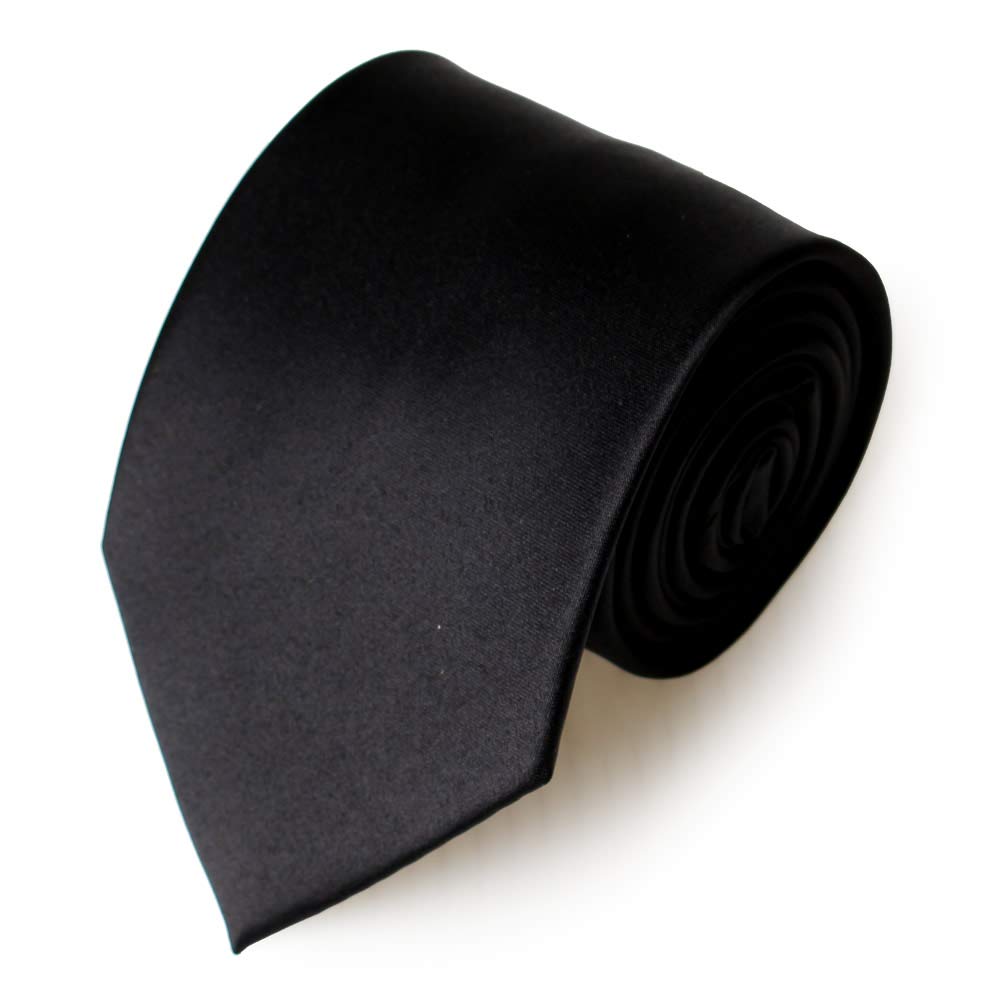 [atelier365] Men's Formal Necktie, Black, for Weddings, Funerals, and Other Ceremonies. Made in Japan. Blade width: approx. 8.5cm (FREE size)