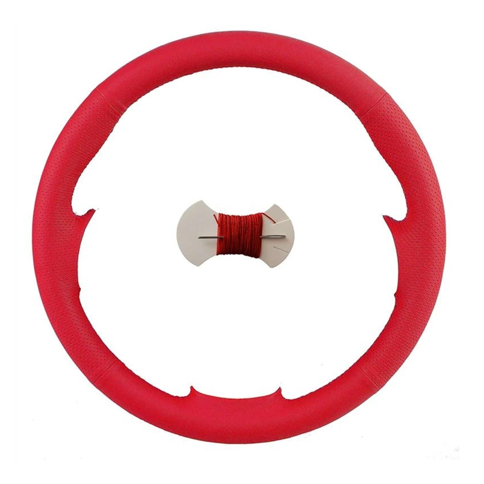 Steering Wheel Cover Hand Sew Faux Leather Car Steering Wheel Cover for Subaru Forester One size красный