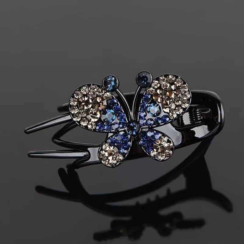 4PCS Butterfly Hair Barrettes with Rhinestones Decors for Women Girl Comfortable Wear Hair Clip for Various Hairstyles