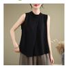 Women Loose Sleeveless Cotton Linen Summer Casual Top