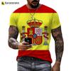Summer Spain Flag 3D Printed T-shirt Men Harajuku Casual Oversized T Shirt Unisex Hip Hop Streetwear Cool Tops España