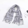 Soft Classic Wool Scarf Windproof Long Neckscarf with Tassel Cold-proof Solid Color Shawl  Women