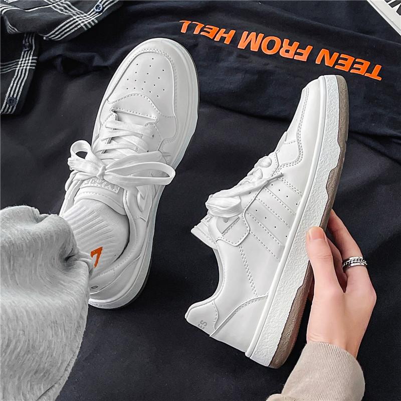 Four Seasons Simple Board Shoes Men's Fashion Casual Lace-Up Boys' Low-Top Little White Shoes Versatile Breathable Shoes