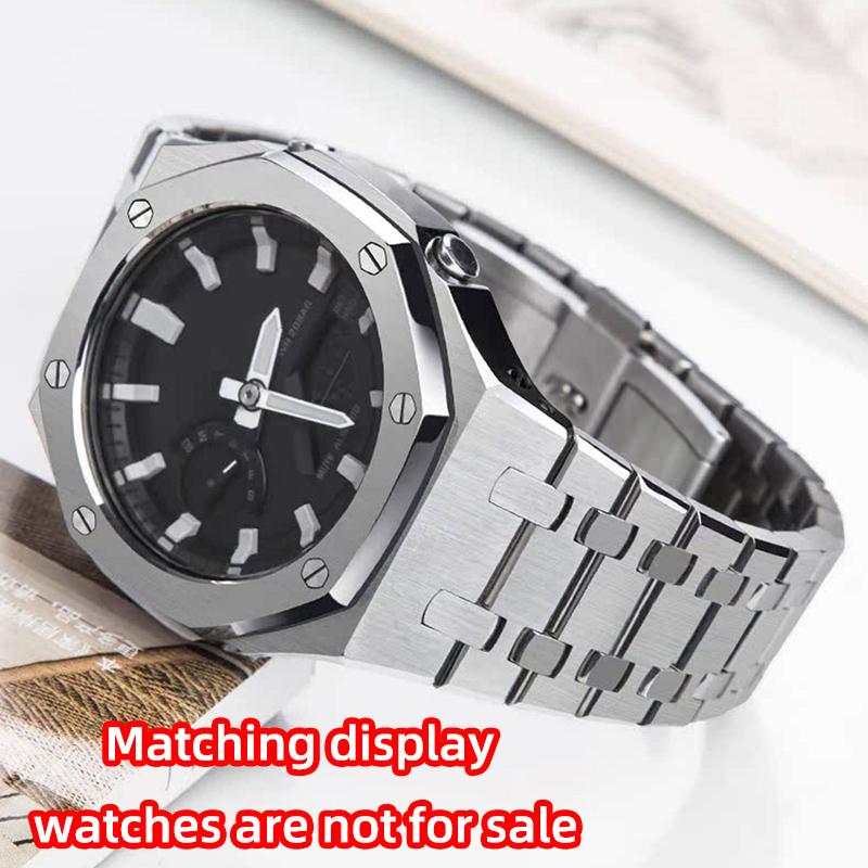 316L Stainless Steel Mod Kit for Casio G-Shock GA2100/GA-B2100 - Royal Oak Style Metal Case & Band Conversion Set ( 5611 Module)