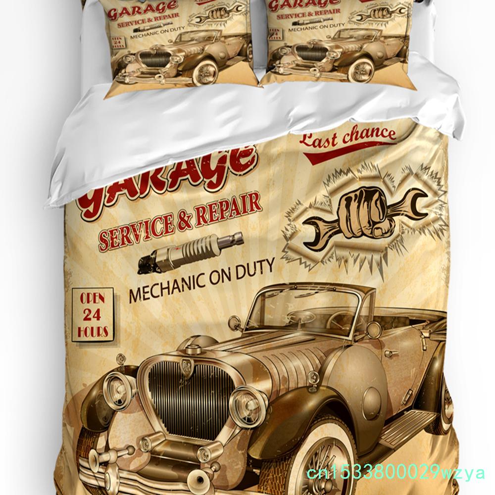 Excavator Car Vehicle Road Sign 3pcs Bedding Set For Bedroom Double Bed Home Textile Duvet Cover Quilt Cover Pillowcase