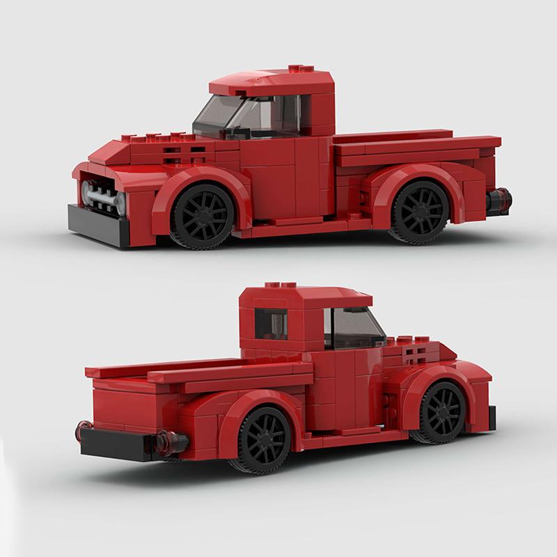 Stadt MOC Auto Geschwindigkeit Fahrzeug Super Rennfahrer Pickup Truck Modell Bausteine Ziegel Renntechnik Kreatives Garagen Set Rallye Spielzeug