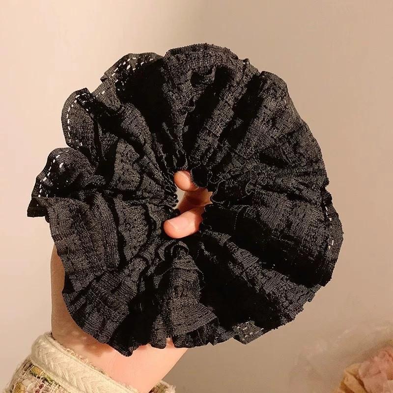Fabric Lace Flower Edge Hair Ring Cute and Sweet Korean Style Scrunchie Hair Accessories