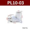 Premium White Male Thread Elbow PL8-02 Pneumatic Connector, 4-M5/6-01/10-03/12-04 Air Tube