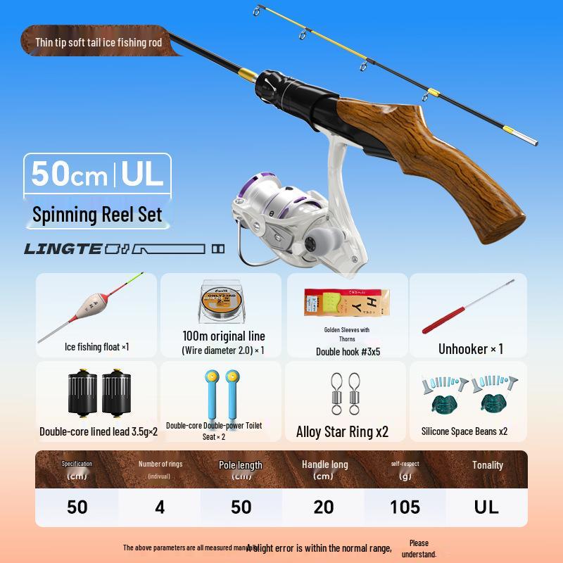 Ice Fishing Rod & Reel Set - Portable Winter Tackle
