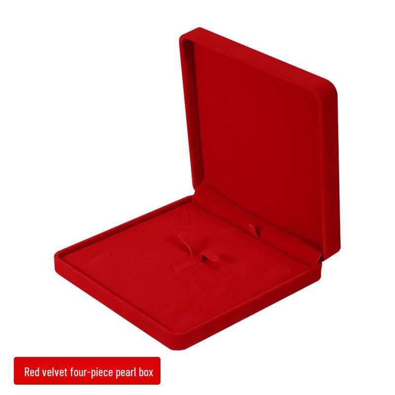 Cutie de depozitare pentru bijuterii din catifea - Organizator pentru colier, inel și pandantiv