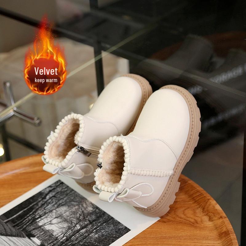 Ghete Martin la modă pentru fete: Toamnă/Iarnă 2025 cu Talpă Moale și Catifea, Design Prințesă la Gleznă.