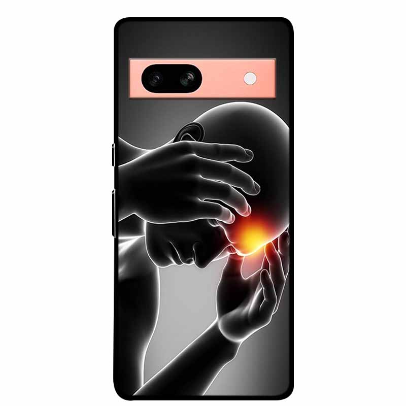 Per Google Pixel 7a 5G Custodia 6.1" Cover Fiori Bordo Nero Silicone TPU Morbida Cover Posteriore Per Google Pixel7a 2023 Custodia Telefono Fundas