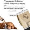 Professional Rechargeable Pet Shaver Kit Ceramic Blade Low Noise Dog Cat Hair Trimmer With 4 Limit Combs
