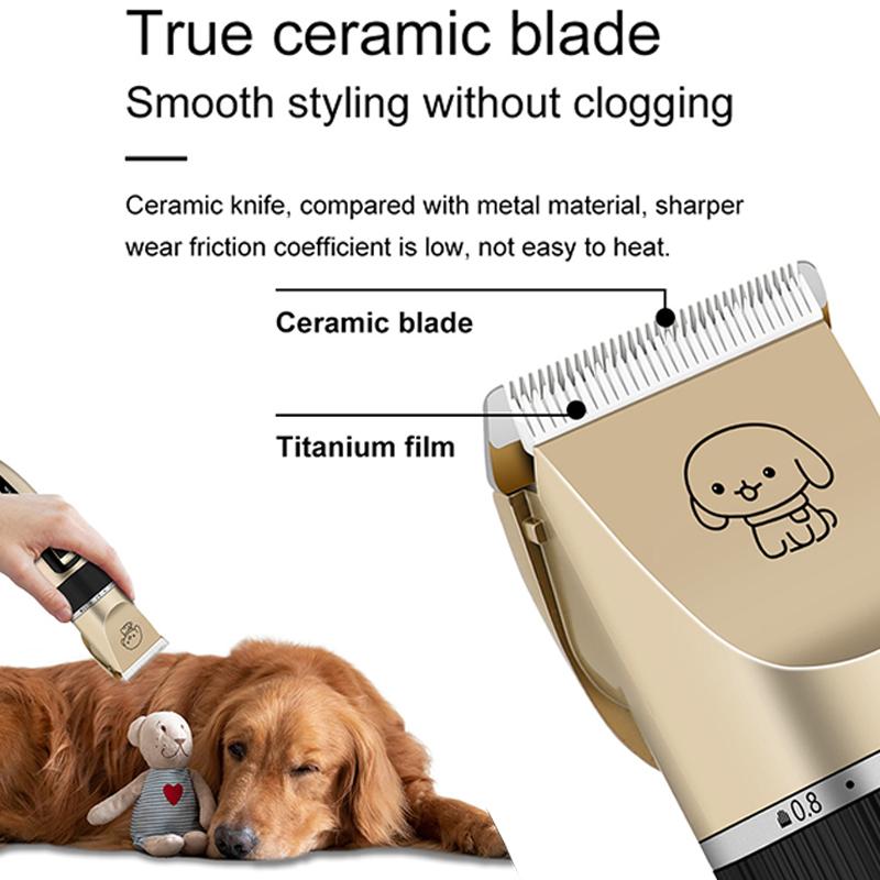 Professional Rechargeable Pet Shaver Kit Ceramic Blade Low Noise Dog Cat Hair Trimmer With 4 Limit Combs