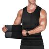 Men Zipper Sauna Suit Waist Trainer Vest Sweat Body Shaper With Trimmer Belt Workout Shirts Tummy Control Tank Top Slimming Shapewear