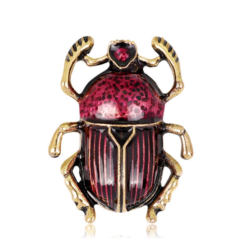 Stylish Colorful Oil Drip Beetle Brooch - Versatile European and American Enamel Design, Hot Sale