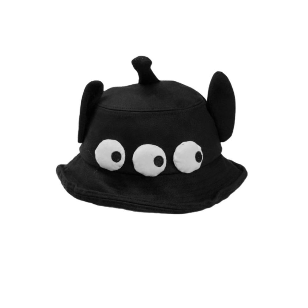 Foldable Three Eyes Bucket Hats Lightweight Cartoon  Sun Hat Fashion Big Ear Fisherman Hat  Outdoor