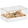 Acrylic Reptile Terrarium with Top Sliding Door, Vents, for Snake, Frog, Spider, Gecko, Tarantula, 30 X 20 X 15 Cm