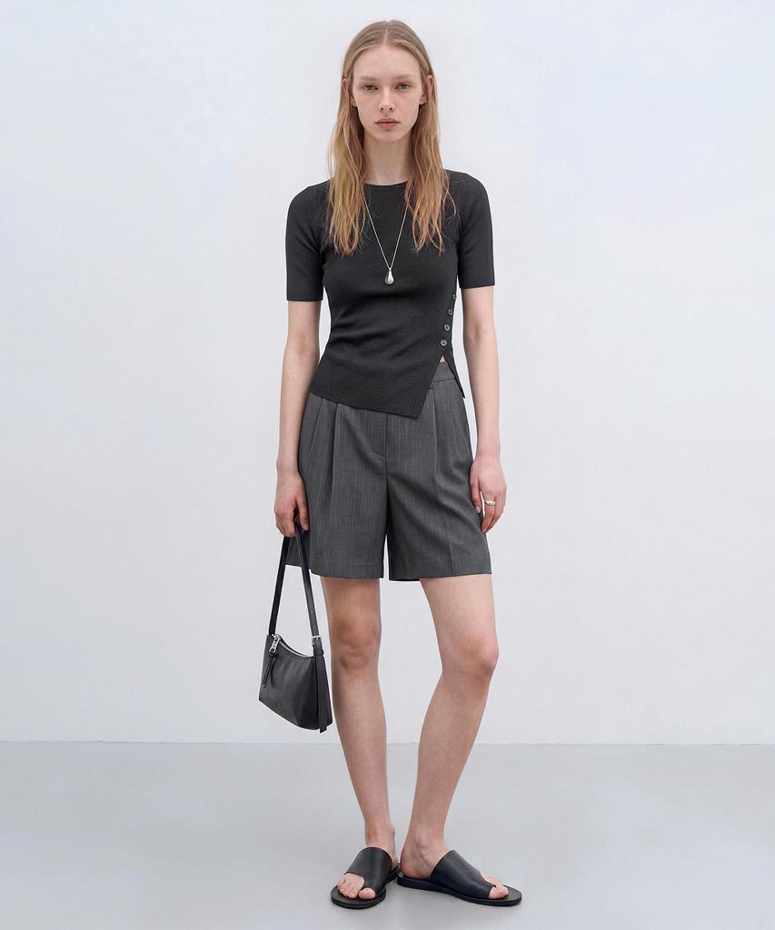 Lugkaeseuteu Estelle Cut-Out Slim Knit_Charcoal