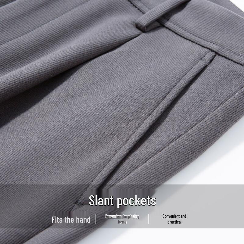 Hodo Men's Brushed Warm Business Casual Trousers