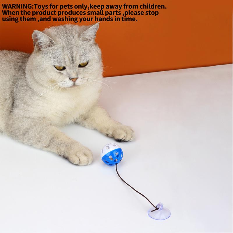 Cat Toy Set: Suction Cup Ring, Sounding Ball & Bell Ball for Self-Entertainment