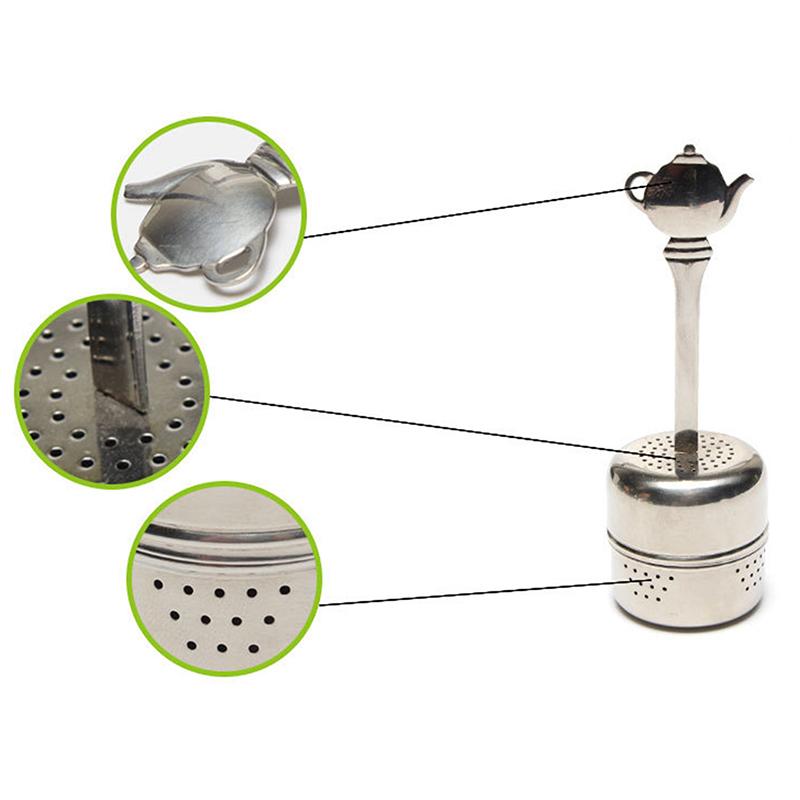 Infusore per Tè in Acciaio Inossidabile Colino Cilindrico Filtro per Spezie Erbe Palline Condimento Catena Appendi Accessori da Cucina