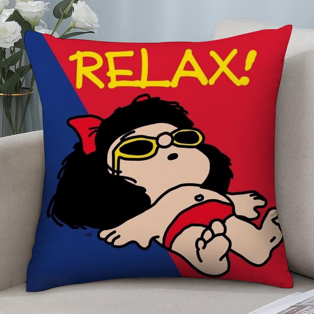 C-Cartoon  Comics M-MafaldaS Pillow Case Short Plush Sofa Decorative Gift Home Double-sided Printing Cushion