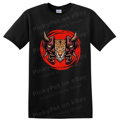 Tiger and Demon Graphic T Shirt Art Vintage Style for Cool Tee Lovers