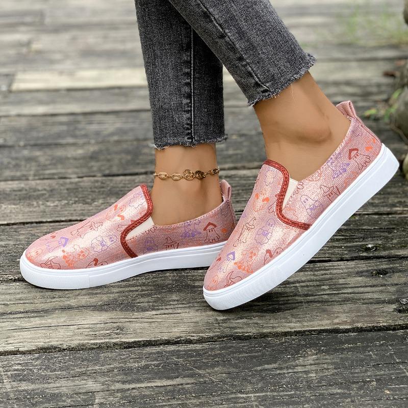 Fashion Trendy and Minimalist Single Shoes 2024 Spring and Autumn New Lazy Flat Halloween One Foot Casual Women's Shoes Zapatos De Mujer