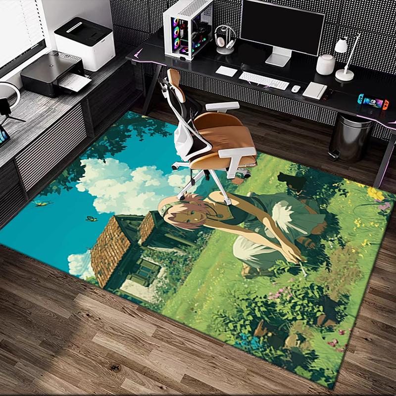 naruto Rug Ideal for Reading Room, Multi-purpose Office Chair Sofa Carpet, Anti-slip Printed Home Area Rug