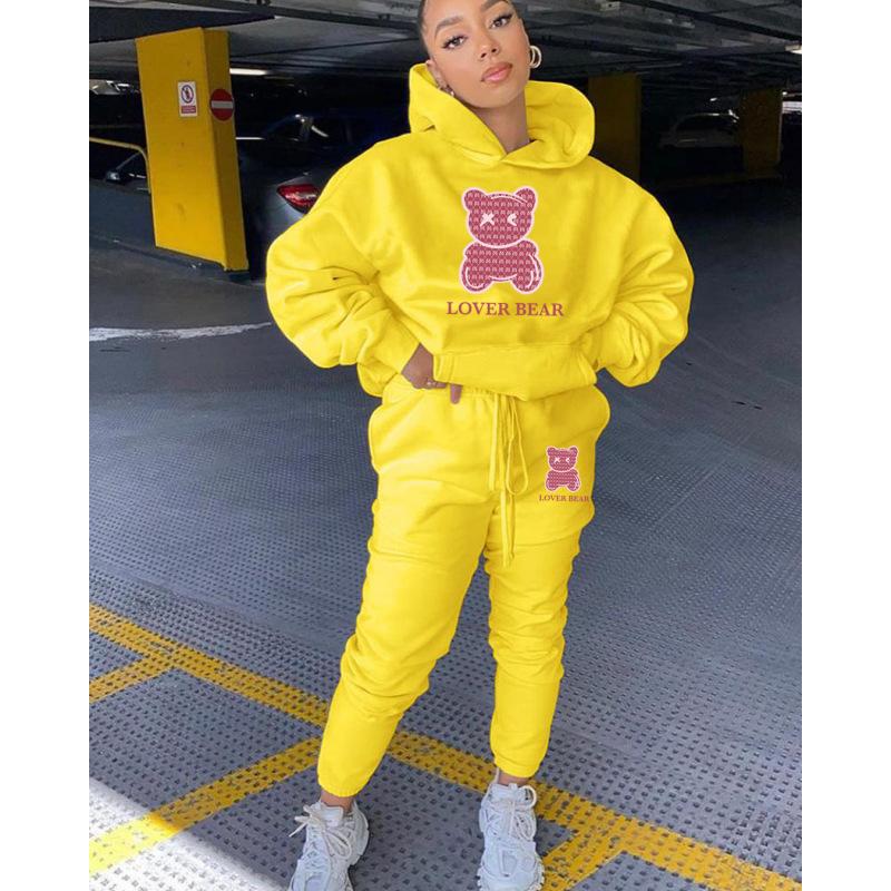 Hettegensersett Bjørnehode Trykk Joggebukser Gensersett