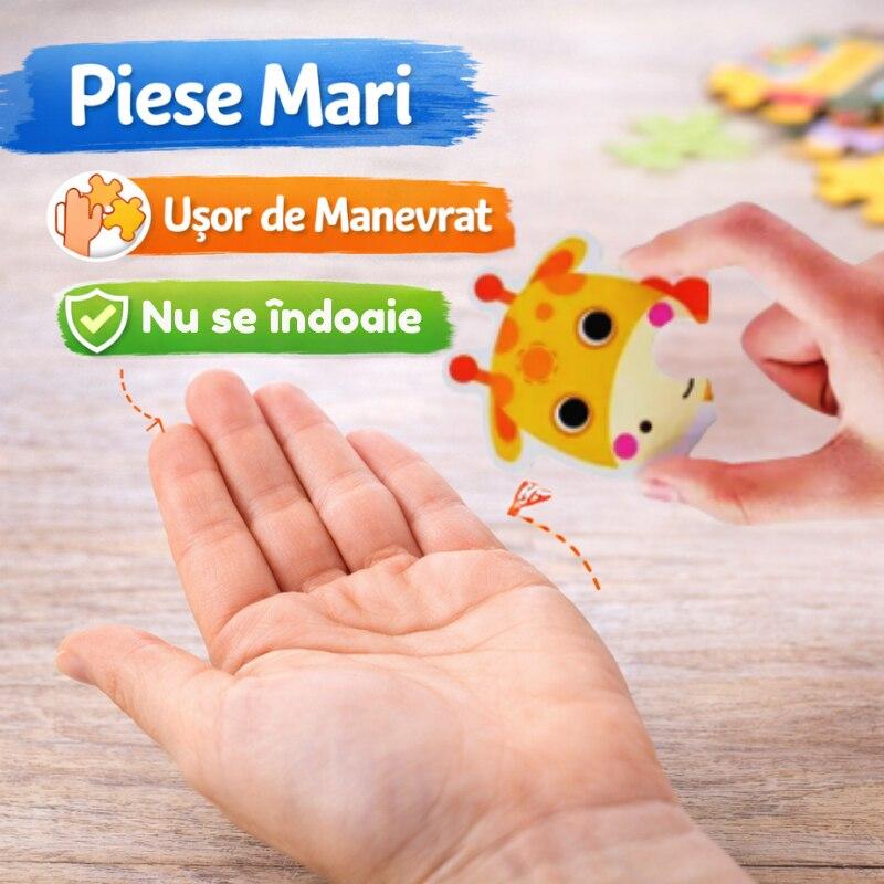 6-in-1 Animal Puzzle Set Thick Cardboard Large Pieces 3mm Sturdy Fine Motor Skills Animal Recognition Educational Toys for Kids 1-4 Years