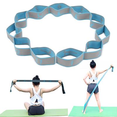 Correa de Estiramiento de Yoga con 11 Lazos Fisioterapia Pilates Ballet Danza Estirador de Piernas y Cuerpo Banda Elástica Entrenamiento Gimnasio en Casa Banda de Resistencia