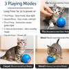 Interactive Cat Ball Toy, Automatic Self-Rolling, Motion-Activated, 3 Replaceable Teaser Wand Tails, Food-Grade TPU-Reinforced, Built-In Bluetooth