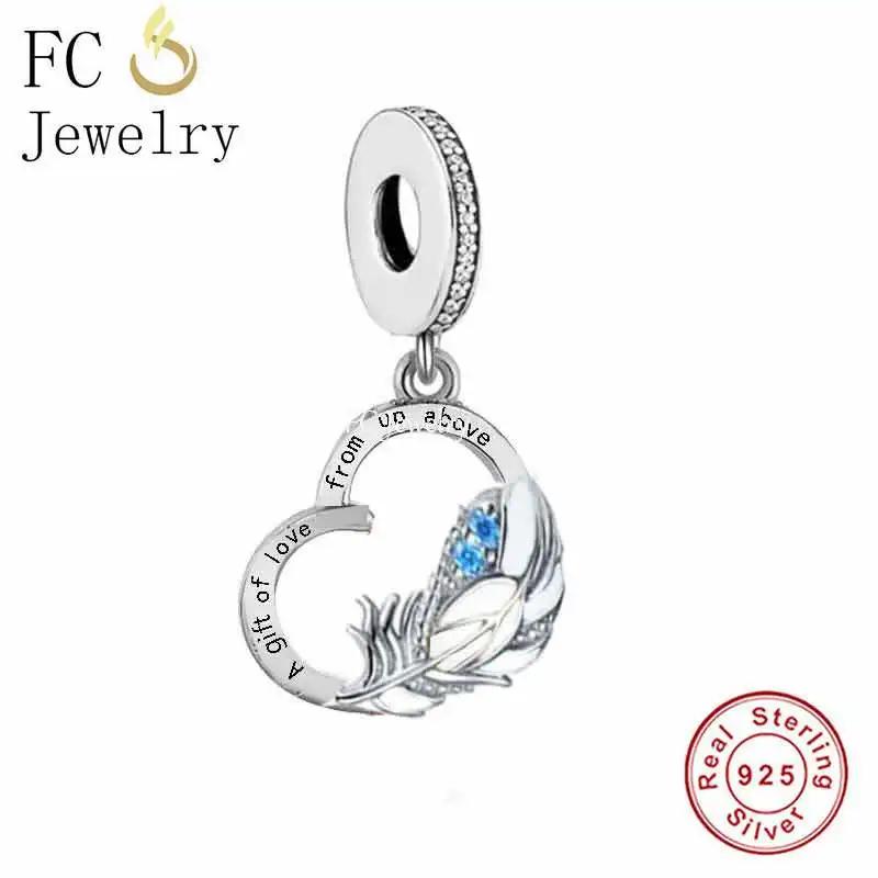 FC Jewelry Fit Original Charm Bracelet 925 Silver A Piece Of My Heart Has Wings is In Heaven Forever Bead For Making Berloque