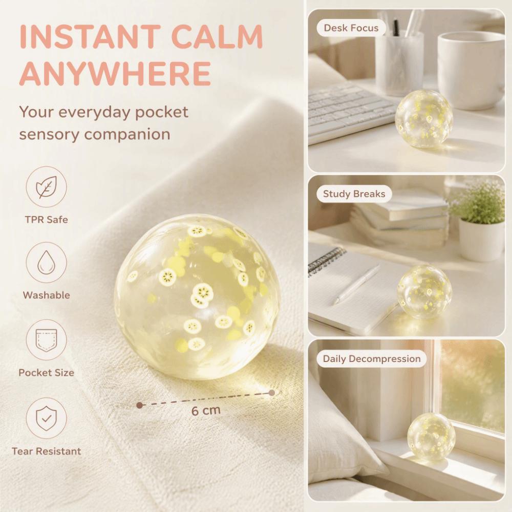 Sensory Fidget Ball Quick-rebound Squeeze Toy Crunch Sound TPR Fidget Toy  Kids Adults