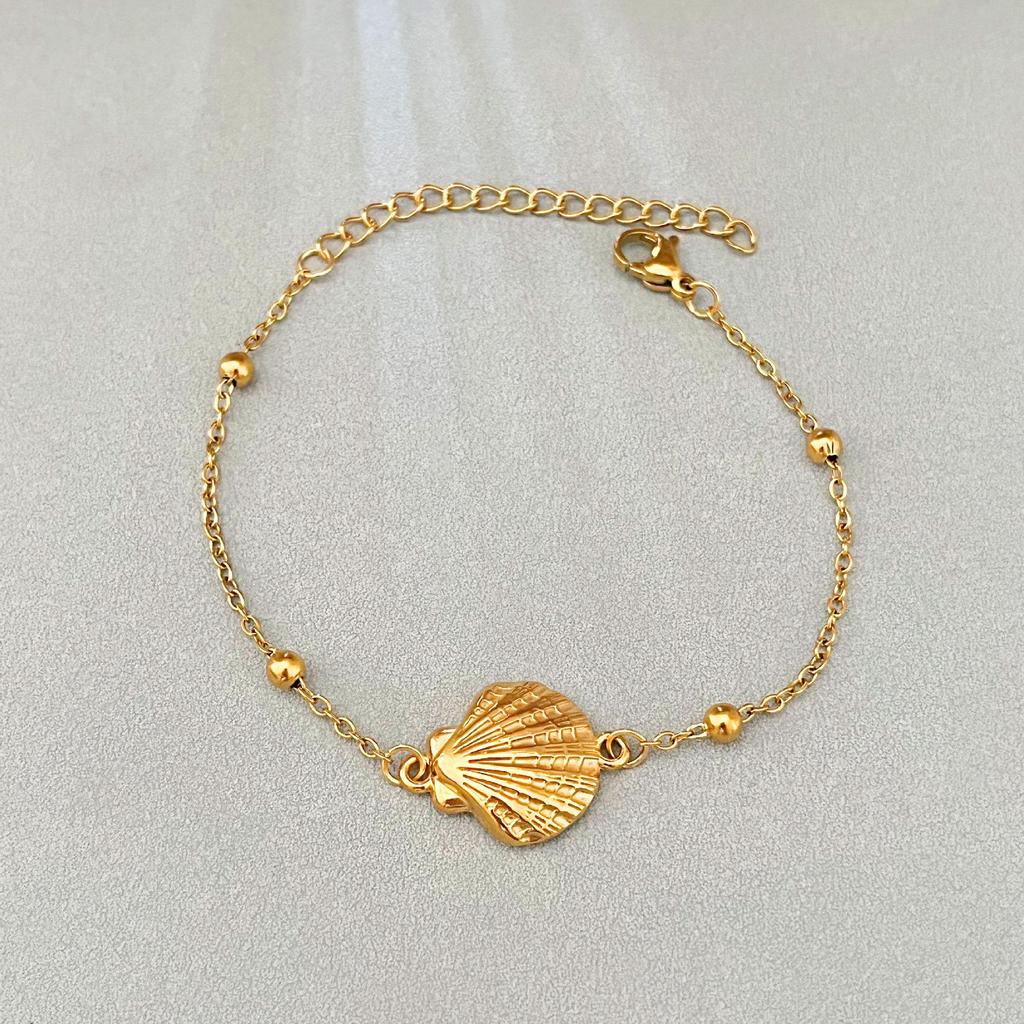 Retro Ocean Style Seashell & Turtle Stainless Steel Bracelet - European & American Fashion