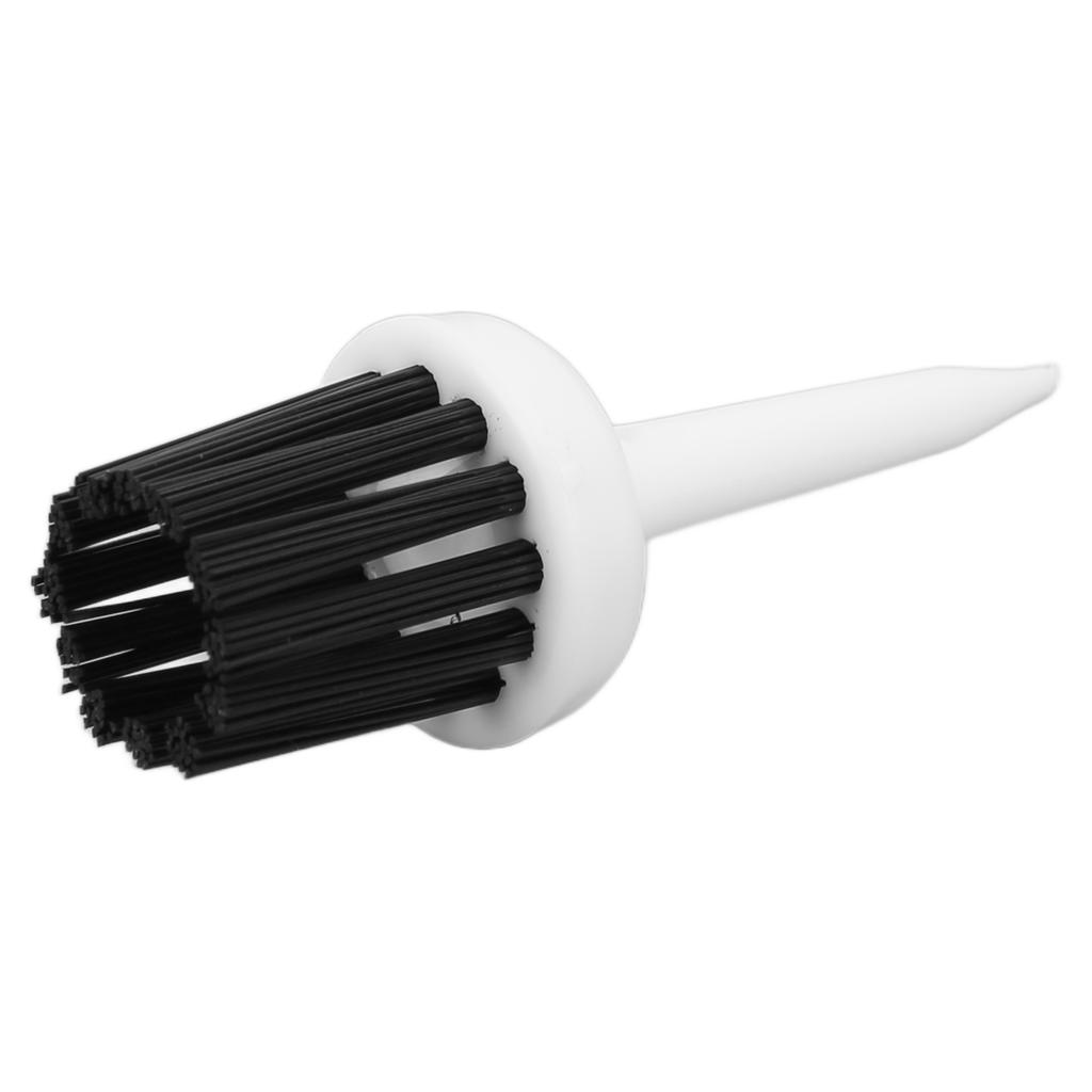 10pcs Golf Tees Brush Type Low Resistance More Distance Consistent Height Plastic Tees for Golf Driver TrainingWhite Handle Black Hair