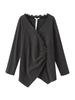 Plus Size Women's Winter Lace Patchwork V-neck Pleated Base Shirt (130-350 jin)