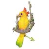 Cute Parrot Wood Swing On Creative Resin Animal Statue Home Garden Hanging Decoration Outdoor Courtyard Decoration