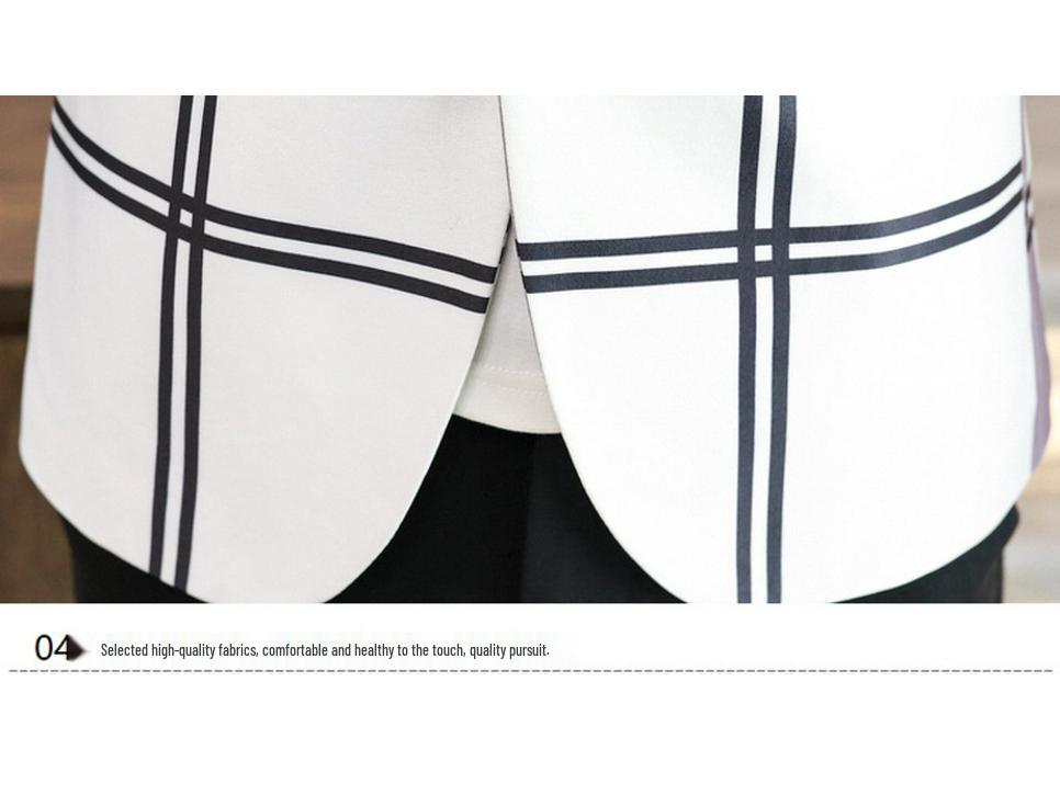 Men's Slim Fit Gradient Plaid Blazer - Spring 2021 Trendy White Jacket