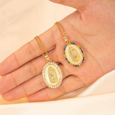 Collane con Ciondolo Religioso della Vergine Maria per Donna Girocollo Accessorio Gioiello