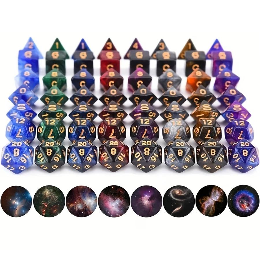 24/48/80pcs Bagged Polyhedral Dice COC & DND Tabletop Role Playing Board Game Accessories Atmosphere Creating Prop for Party XJM
